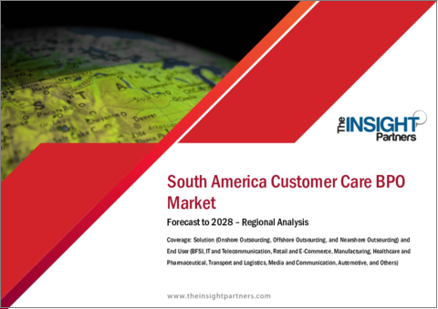 表紙：南米のカスタマーケアBPO市場の2028年までの予測-地域別分析：ソリューション別、エンドユーザー別