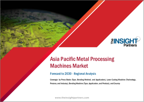 表紙：アジア太平洋地域の金属加工機械市場の2028年までの予測-地域別分析-プレスブレーキ、レーザー切断機、ベンディングマシン別