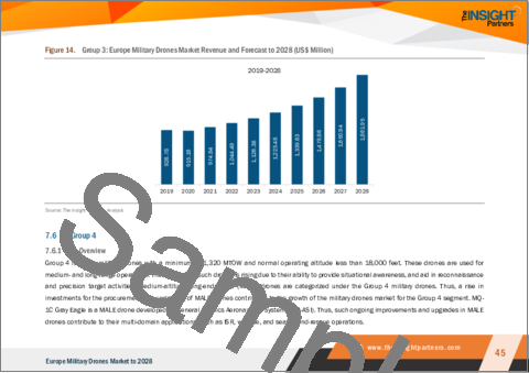 サンプル2：欧州の軍用ドローンの2028年市場予測-地域別分析-タイプ、用途、航続距離、技術別