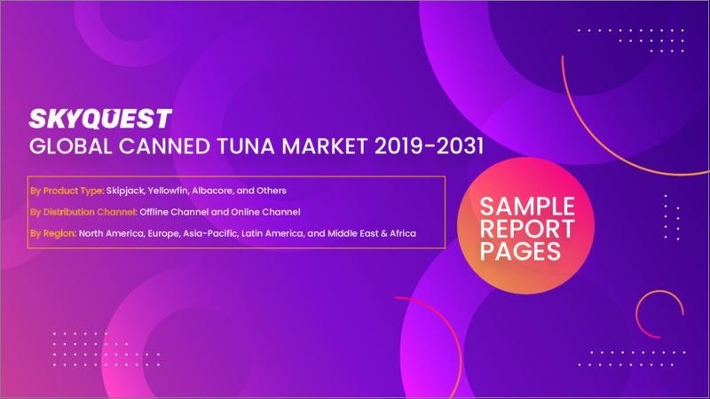 表紙：ツナ缶の世界市場 - 市場規模、シェア、成長分析：製品別（スキップジャック、キハダ）、流通チャネル別（ハイパーマーケット・スーパーマーケット、専門店） - 業界予測（2023年～2030年）
