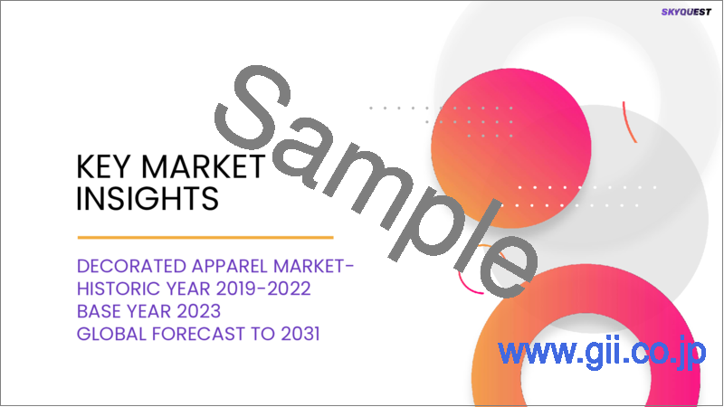 サンプル1：装飾アパレルの世界市場の規模、シェア、成長分析：製品別、エンドユーザー別 - 産業予測（2023年～2030年）