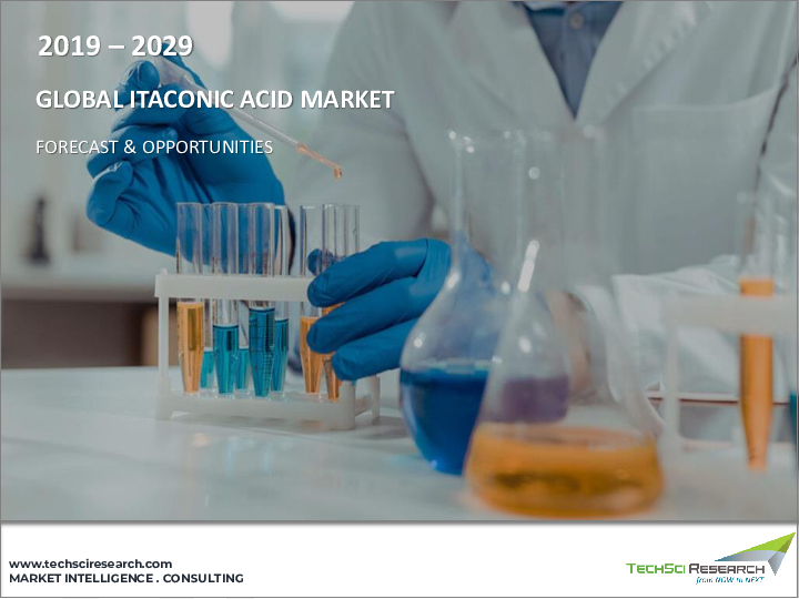 表紙：イタコン酸市場- 世界の産業規模、シェア、動向、機会、予測、2018～2028年