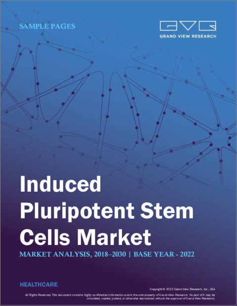 表紙：iPS細胞（人工多能性幹細胞）の市場規模、シェア、動向分析レポート：派生細胞タイプ別、用途別、最終用途別、地域別、セグメント別予測、2023年～2030年