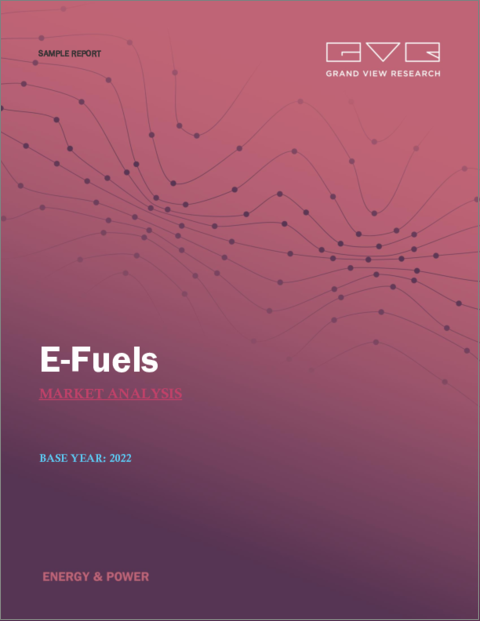 表紙：e-fuel（合成燃料）の市場規模、シェア、動向分析レポート：製品別、状態別、生産方法別、技術別、最終用途別、炭素源別、炭素回収タイプ別、地域別、セグメント予測、2023～2050年