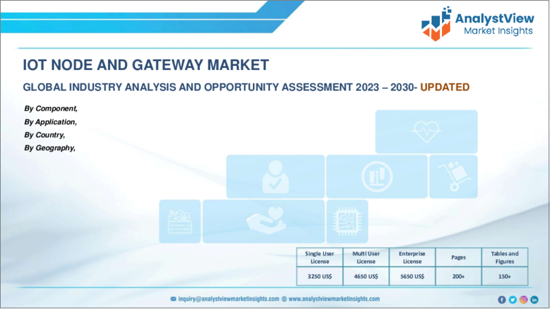 表紙：IoTノードとゲートウェイ市場：コンポーネント別、用途別、国別、地域別- 産業分析、市場規模、市場シェア、2023-2030年予測