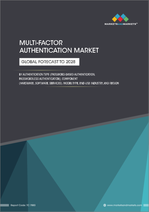 表紙：多要素認証（MFA）の世界市場：認証タイプ別、コンポーネント別、モデルタイプ別、最終用途産業別、地域別 - 予測（～2028年）