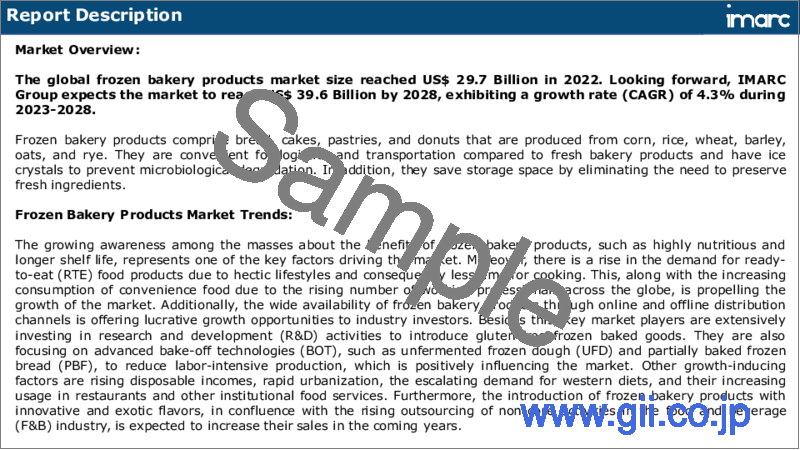 サンプル1：冷凍ベーカリー製品市場：世界の産業動向、シェア、規模、成長、機会、2023～2028年予測