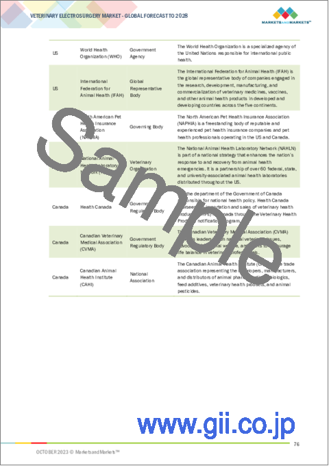 サンプル2：動物用電気手術の世界市場：製品別（バイポーラ、モノポーラ、消耗品）、用途別（一般、婦人科、歯科、整形外科、眼科）、動物タイプ別、エンドユーザー別（動物病院、クリニック）、主要市場関係者＆購買基準、アンメットニーズ - 2028年までの予測