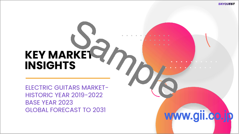 サンプル1：エレキギターの世界市場 - 市場規模、シェア、成長分析：製品別（ソリッドボディ、セミホロウボディ）、流通チャネル別（オンライン、オフライン） - 業界予測（2023年～2030年）