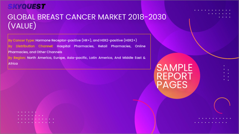 表紙：乳がんの世界市場の規模、シェア、成長分析：がん別、流通チャネル別 - 産業予測（2023年～2030年）