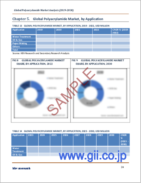 サンプル2：ポリアクリルアミドの世界市場規模、シェア、産業動向分析レポート：製品別、用途別、地域別展望と予測、2023年～2030年