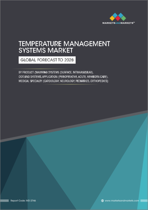 表紙：体温管理システムの世界市場 (～2028年)：製品 (加温システム・表面・血管内)・冷却システム・用途 (周術期・急性期・新生児ケア)・専門領域 (循環器科・神経科・小児科・整形外科) 別