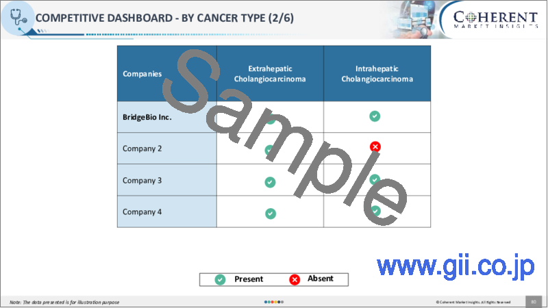 サンプル2：胆管がん市場：がんタイプ別、治療タイプ別、投与経路別、流通チャネル別、地域別