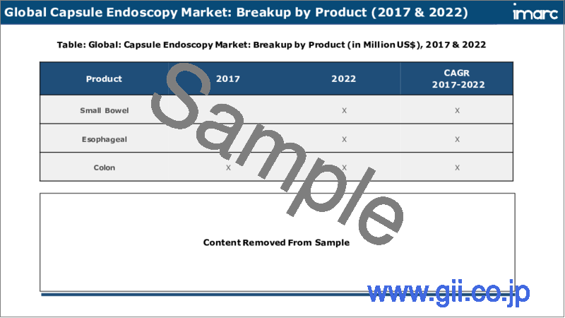 サンプル2：カプセル内視鏡検査市場レポート：製品、付属品、用途、地域別、2023-2028年