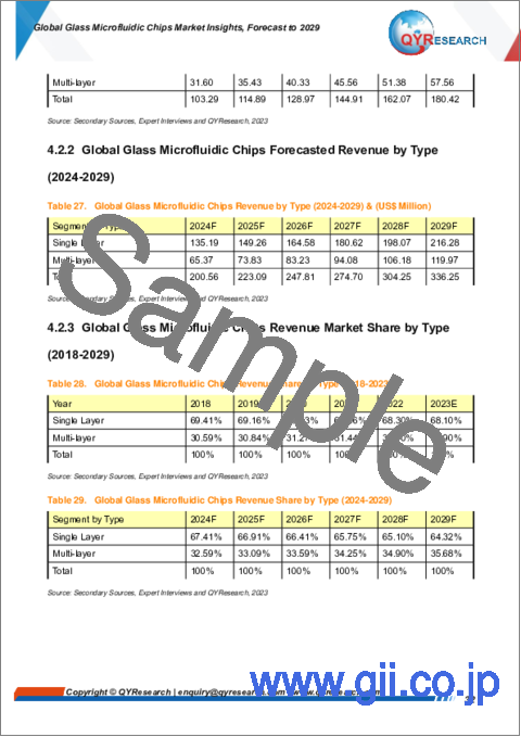 サンプル2：ガラス製マイクロ流体チップの世界市場： 2029年までの予測