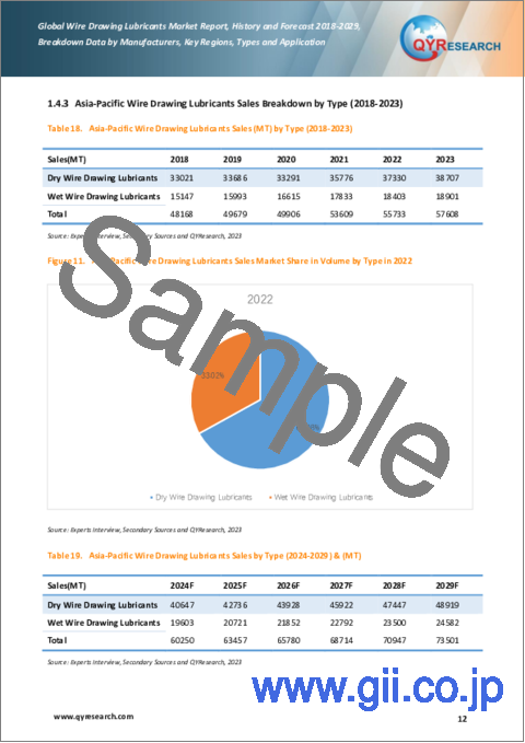 サンプル1：伸線用潤滑剤の世界市場：2018-2029年