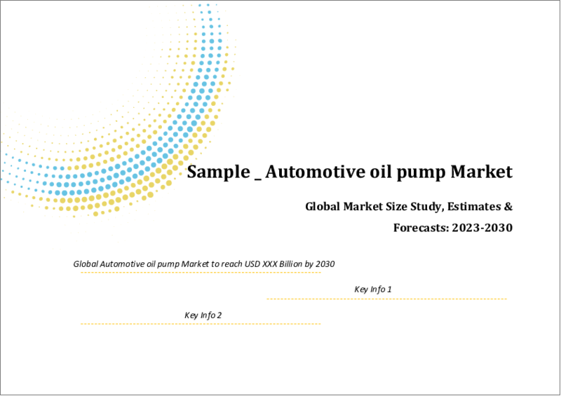 表紙：自動車用オイルポンプの世界市場規模調査・予測：用途別、車両タイプ別、地域別分析、2023-2030年
