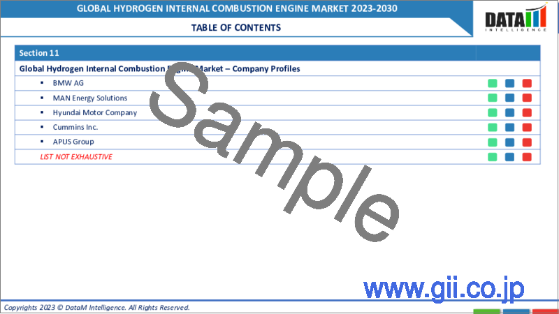 サンプル1：水素内燃エンジンの世界市場：2023年～2030年