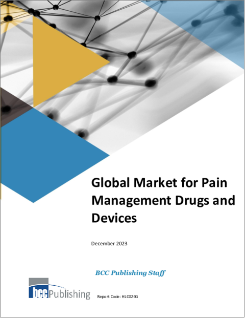 表紙：疼痛管理薬およびデバイスの世界市場