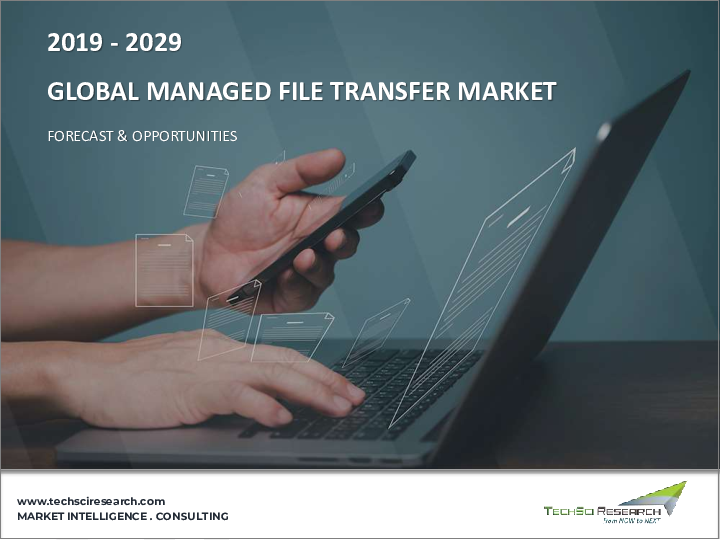 表紙：マネージドファイル転送（MFT）市場- 世界の産業規模、シェア、動向、機会、予測：ソリューションタイプ別、展開モデル別、エンドユーザー産業別、地域別、競合別、2018年～2028年