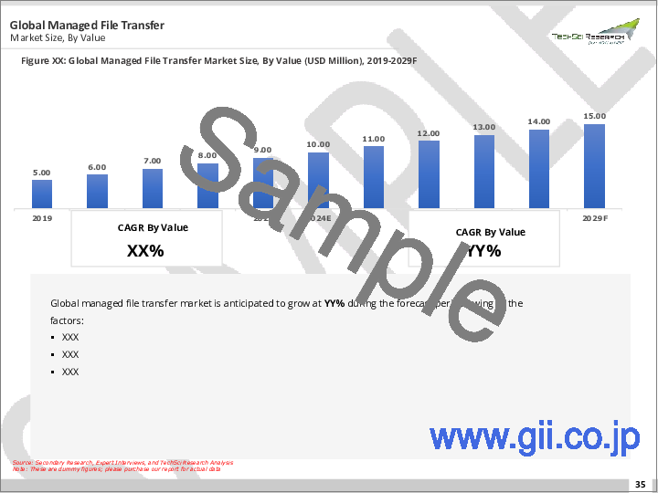 サンプル1：マネージドファイル転送（MFT）市場- 世界の産業規模、シェア、動向、機会、予測：ソリューションタイプ別、展開モデル別、エンドユーザー産業別、地域別、競合別、2018年～2028年