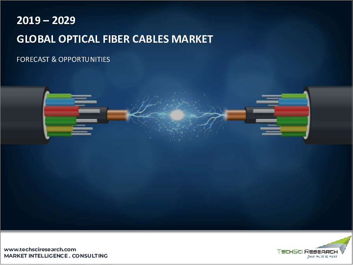 表紙：光ファイバーケーブル市場-世界の産業規模、シェア、動向、機会、予測、ファイバータイプ別、導入形態別、エンドユーザー産業別、地域別、競合別、2018～2028年