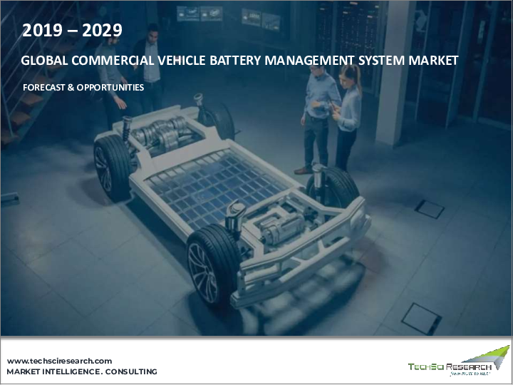 表紙：商用車用バッテリー管理システム市場-世界の産業規模、シェア、動向機会、予測、バッテリータイプ別、車種別、タイプ別、地域別、競合別、2018～2028年