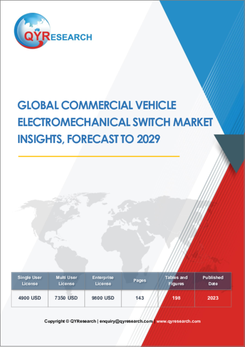 表紙：商用車用電気機械スイッチの世界市場：2029年までの予測