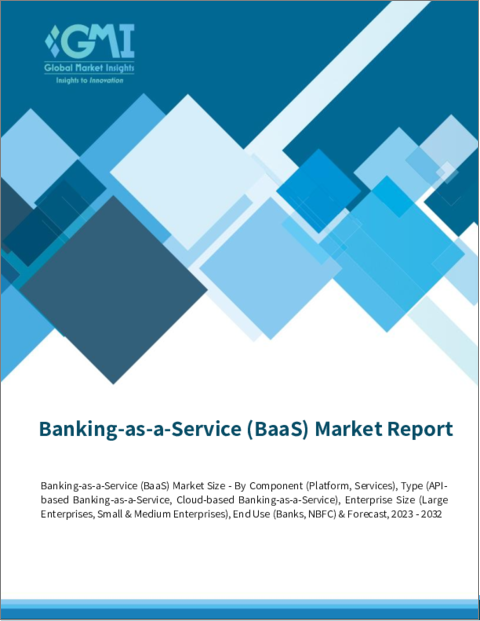 表紙：BaaS（Banking as a Service）の市場規模：コンポーネント別、タイプ別、企業規模別、最終用途別、予測、2023年～2032年