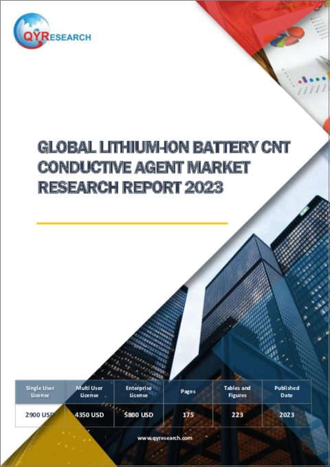 表紙：リチウムイオン電池用CNT導電剤の世界市場：2023年