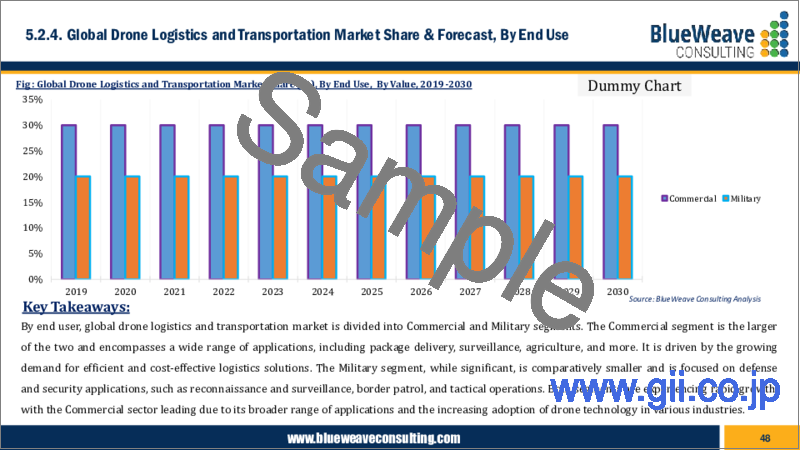 サンプル1：ドローン物流・輸送市場- 世界の規模、シェア、動向分析、機会、予測レポート、2019-2029年