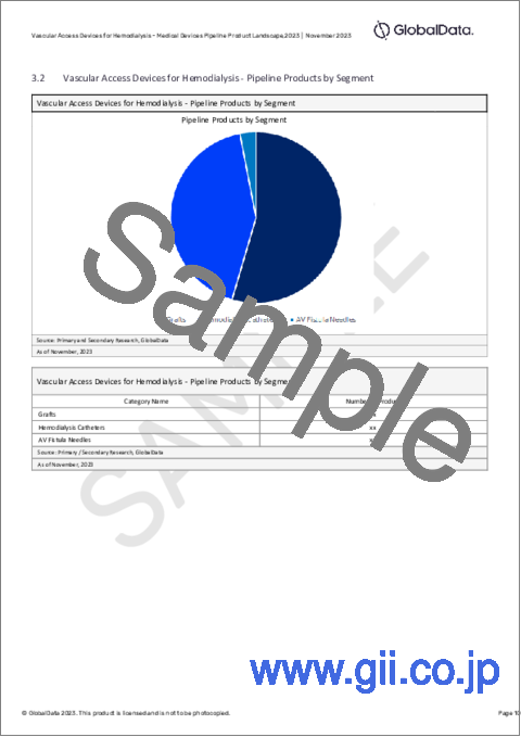 サンプル2：血液透析向けバスキュラーアクセスデバイスのパイプライン - 開発段階、セグメント、地域、規制経路、主要企業