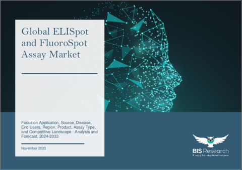 表紙：ELISpotとFluoroSpotアッセイの世界市場：用途別、原料別、疾患別、エンドユーザー別、地域別、製品別、アッセイタイプ別、競合情勢 - 分析と予測（2024年～2033年）