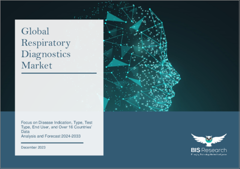 表紙：呼吸器診断の世界市場 (2024-2033年)：適応症・タイプ・検査タイプ・エンドユーザー・国 (16カ国超) 別の分析・予測
