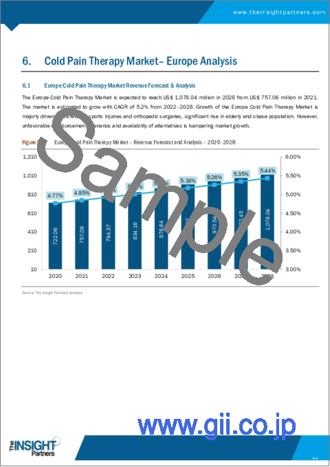 サンプル2：欧州の冷痛療法市場の2028年までの予測- 地域別分析：用途別、オファリング別、エンドユーザー別