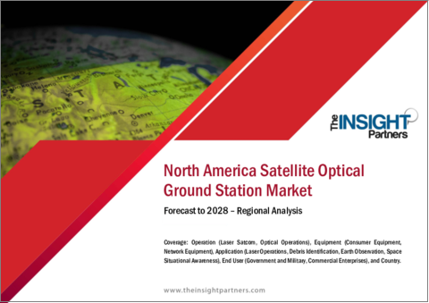 表紙：北米の衛星光地上局市場の2028年までの予測- 地域別分析- 運用別、装置別、用途別、エンドユーザー別