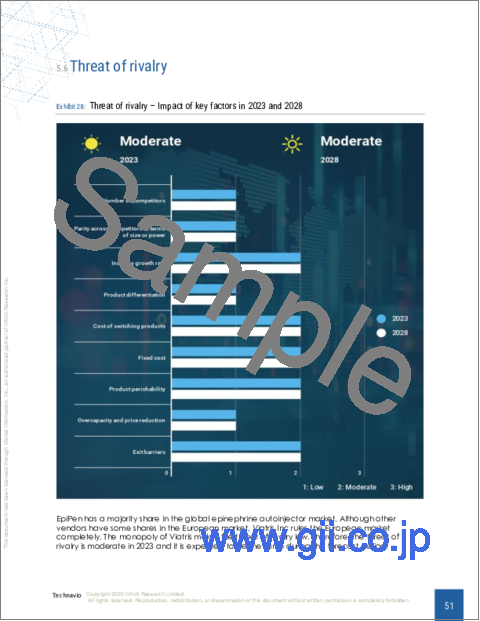 サンプル2：エピネフリン自己注射器の世界市場 2024-2028