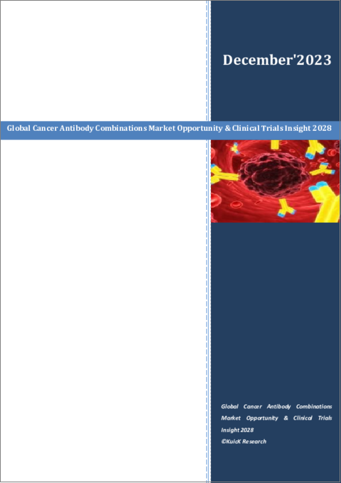 表紙：がん抗体併用療法の世界市場：市場機会と治験の分析 (2028年)