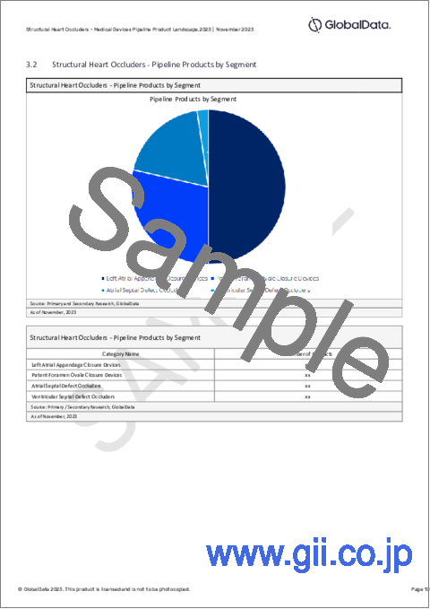 サンプル2：構造的心疾患向けオクルーダーのパイプライン - 開発段階、セグメント、地域、規制経路、主要企業