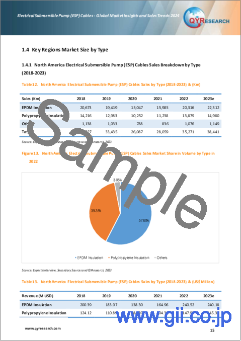 サンプル1：電動水中ポンプ (ESP) ケーブル：世界市場の洞察・販売動向 (2024年)