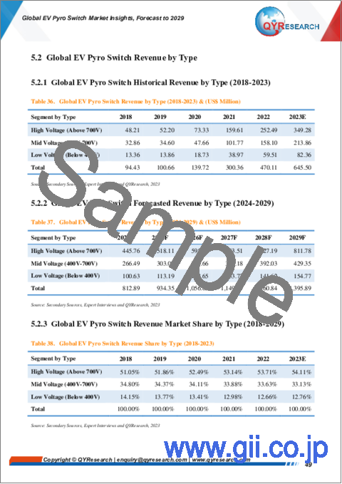 サンプル2：EV用パイロスイッチの世界市場：～2029年