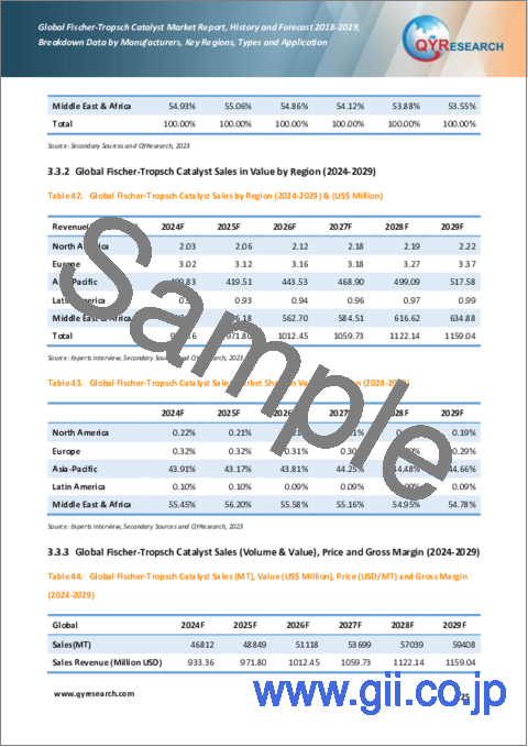 サンプル2：フィッシャートロプシュ触媒の世界市場：2018-2029年