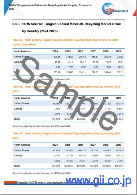 サンプル2：タングステン系材料リサイクルの世界市場：～2029年