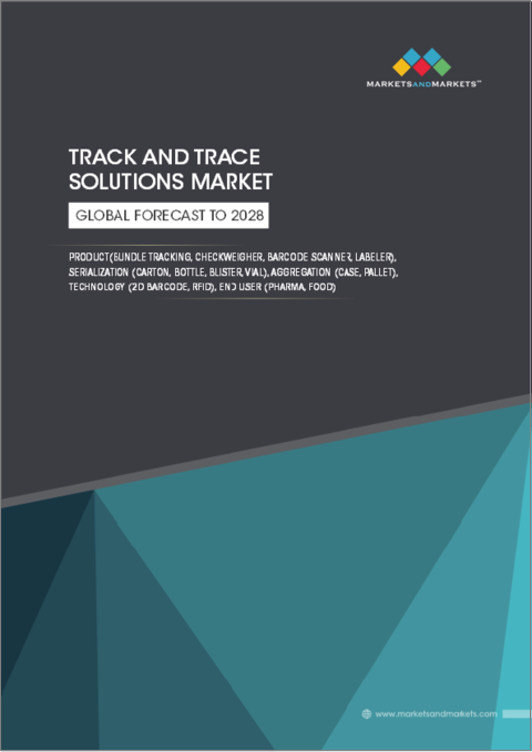 表紙：追跡・トレースソリューションの世界市場：製品別、用途別、技術別、エンドユーザー別-2028年までの予測