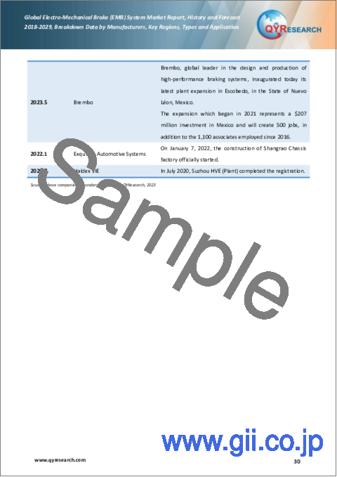 サンプル2：電気機械式ブレーキ (EMB) システムの世界市場：2018-2029年