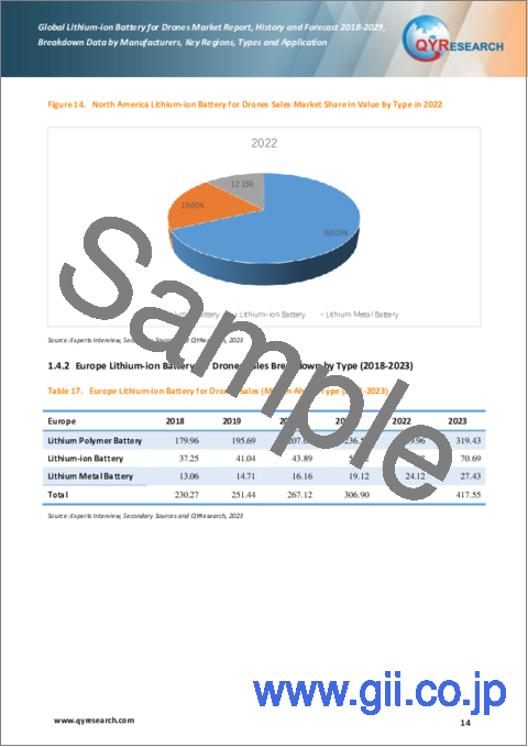サンプル1：ドローン用リチウムイオン電池：世界の市場洞察と販売動向（2024年）
