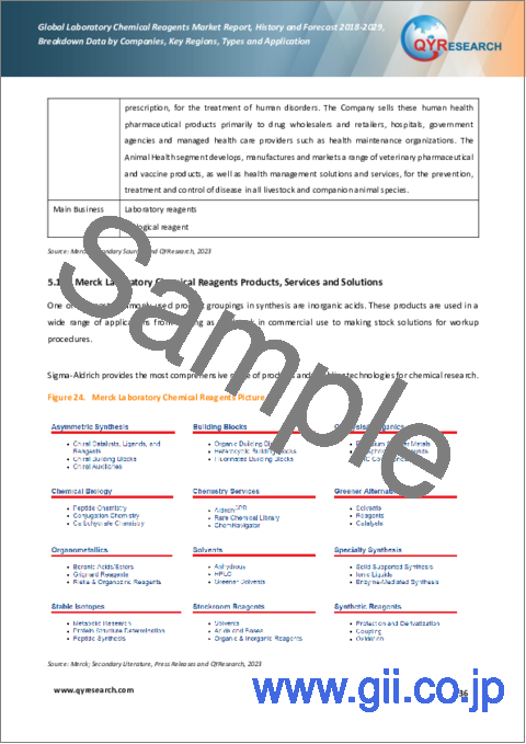 サンプル2：ラボ用化学試薬の世界市場：実績と予測（2018年～2029年）