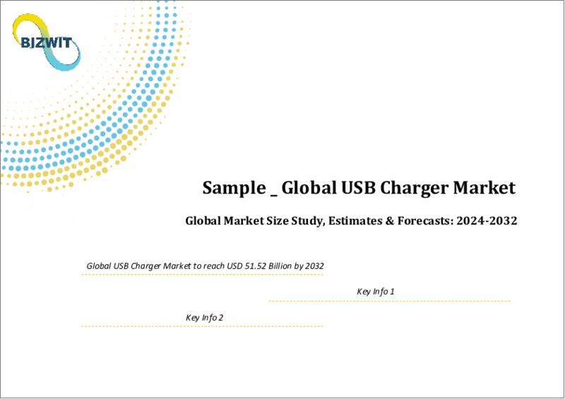 表紙：USB充電器の世界市場規模調査＆予測、製品タイプ別、充電器タイプ別、ポート別、電力別、用途別、流通チャネル別、地域別分析、2023～2030年