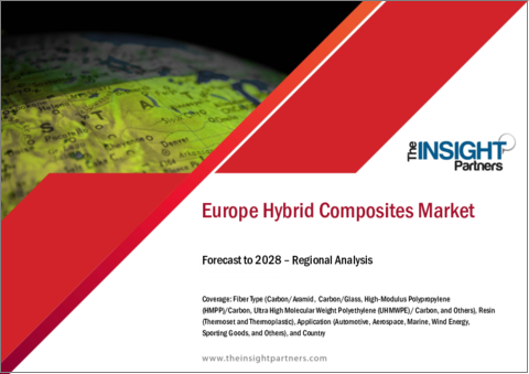 表紙：欧州のハイブリッド複合材料の2028年市場予測-地域別分析-繊維タイプ、樹脂、用途別