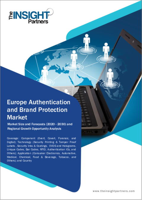 表紙：欧州の認証・ブランド保護市場の2030年までの予測-地域別分析：コンポーネント別、技術別、用途別